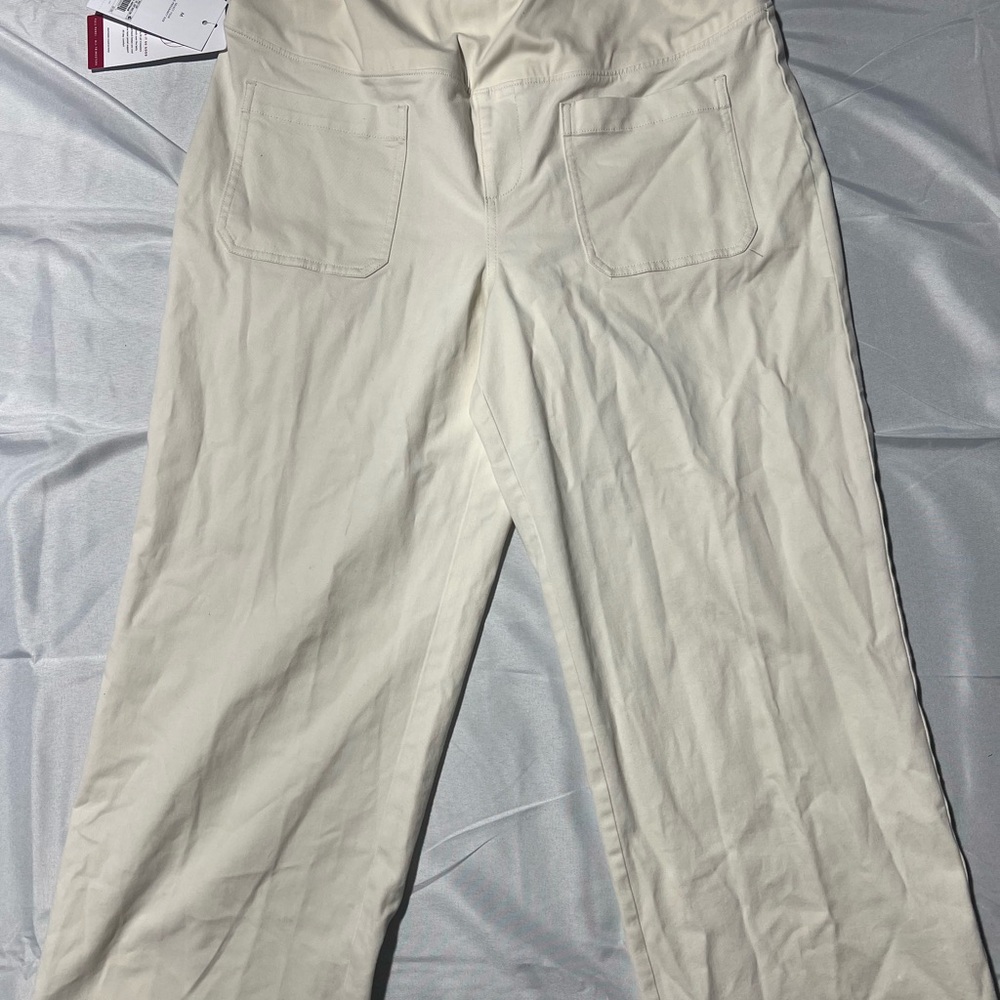 Ingrid & Isabel Wide-Leg Cream Maternity Pants